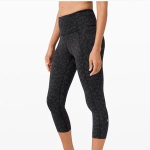 Lululemon | Fast and Free Crop II 19" Non-Reflective | Camo Deep Coal Multi